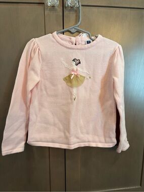 Janie and Jack Pink Knit Ballerina Sweater